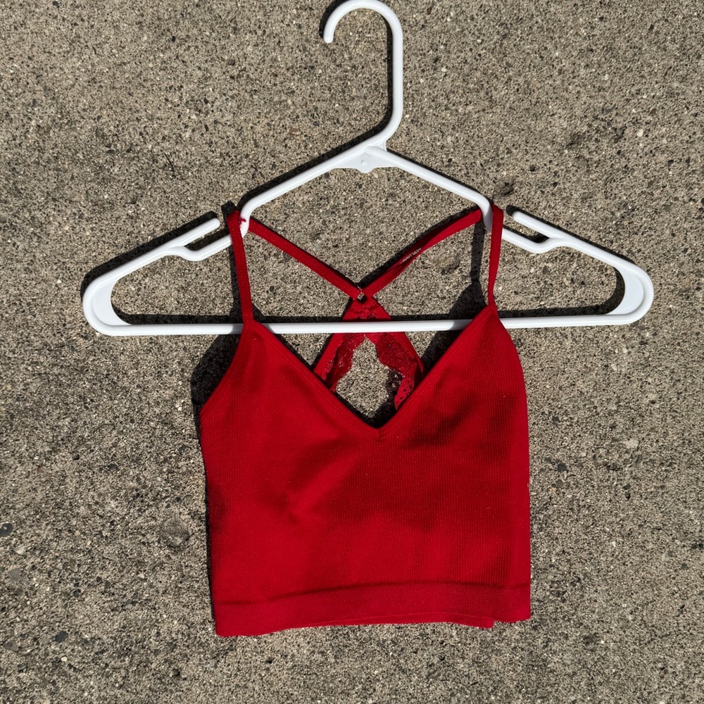Red Strappy Crop Top